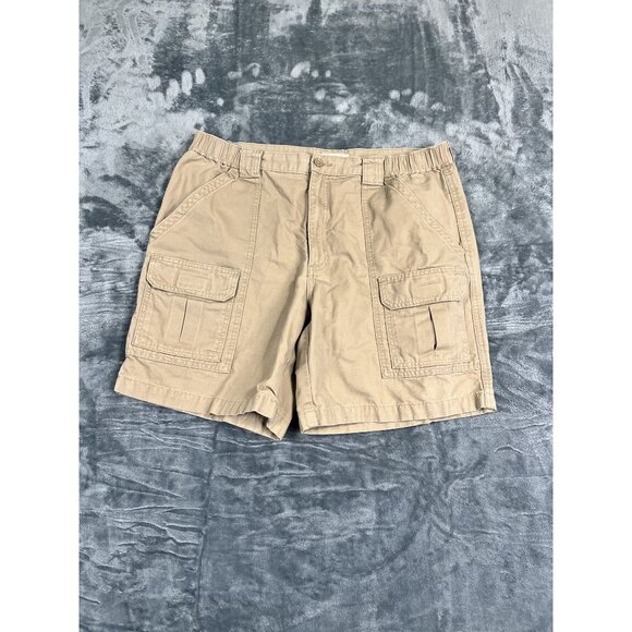 Savane Other - Savane Mens Beige Cargo Shorts Size 36 Elastic Waist 100% Cotton Casual